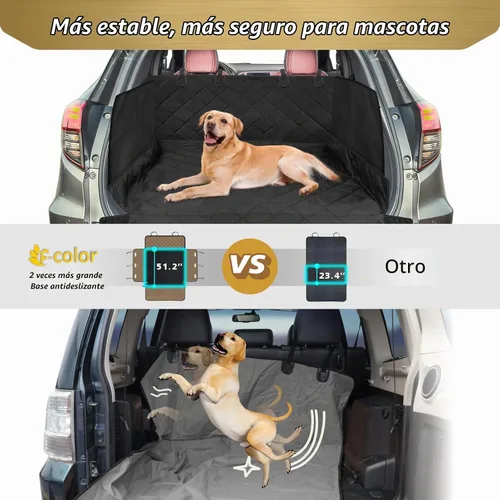 Vista 7 de F-color Funda para compartimiento de carga para SUV para perros - Forro de carga para mascotas impermeable con solapas laterales, cubierta de carga