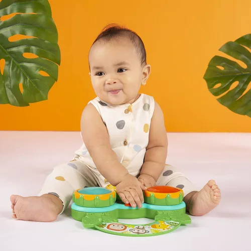 Vista 9 de Bright Starts Safari Beats - Tambor musical de juguete con luces, a partir de 3 meses, multicolor