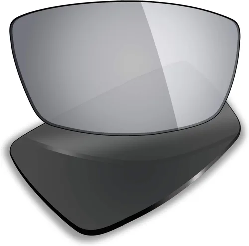 Vista 5 de Mryok 4 pares de lentes polarizadas de repuesto para gafas de sol Oakley Canteen 2006, color negro sigiloso, rojo fuego, azul hielotitanio plateado