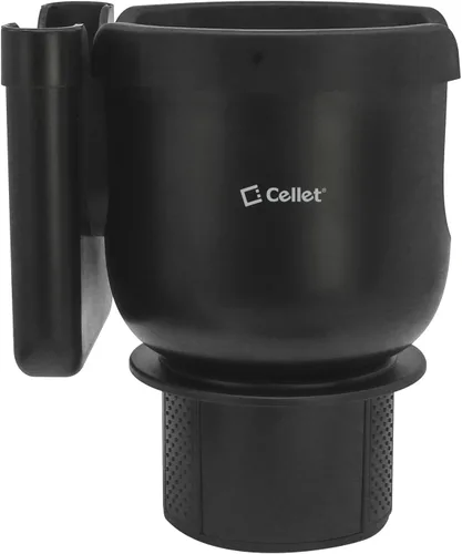 Vista 5 de Cellet Expansor de portavasos ACar con base ajustable: acomoda botellas grandes de hasta 3.5 pulgadas con base ajustable y soporte para teléfono