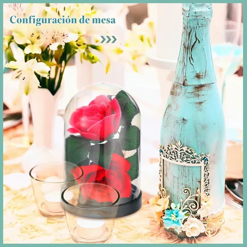 Vista 4 de Zhengmy - 2 cúpula de plástico con base Cloche para manualidades, vitrina