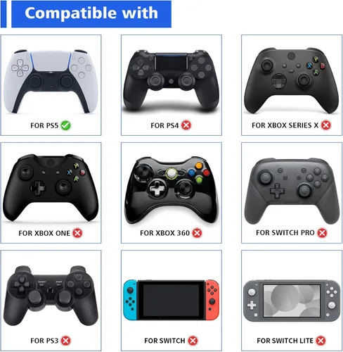 Vista 7 de PlayVital Thumbs Pro ARMOR - Extensor de palanca de mando para controlador ps5, agarre para controlador ps5, 2 domos de elevación alta y 2