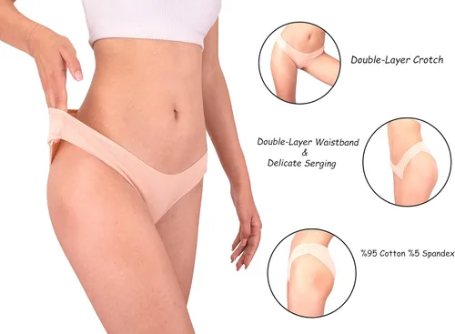 Vista 2 de Dominant Ropa interior de bikini de algodón para mujer, paquete de 7