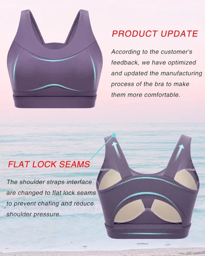 Vista 2 de RUNNING GIRL - Brasier deportivo de alto impacto para mujer, brasier de espalda cruzada, brasier de entrenamiento, brasier de yoga de línea larga