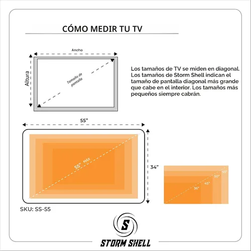 Vista 13 de Storm Shell Cubierta dura para TV al aire libre, protección resistente a la intemperie para televisión, se monta directamente en la pared, soporte