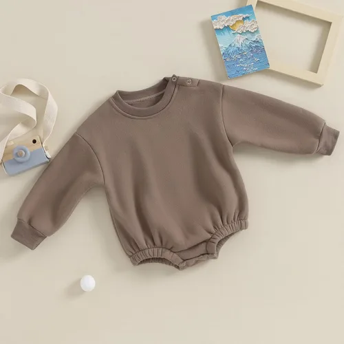 Vista 3 de Sudadera de gran tamaño para bebé niño y niña, suéter grueso de manga larga, suéter sin botones, ropa cálida de invierno
