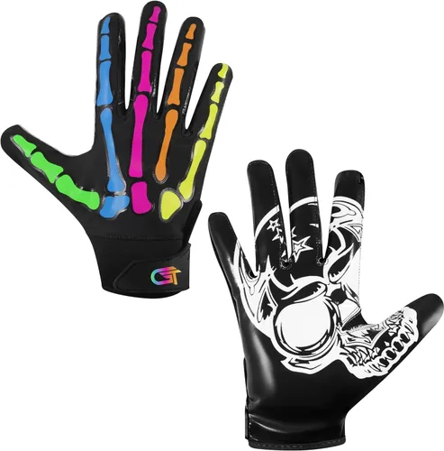 Vista 2 de Glorious Traders Youth Football Gloves American Wide Receiver Football Gloves for Adult Men Women & Boys with Super Sticky Silicone Grip Palms