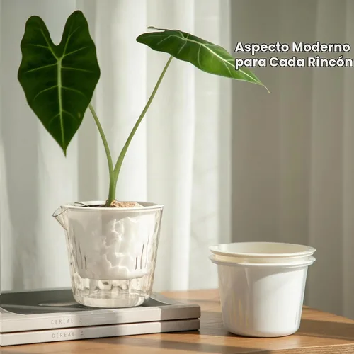 Vista 2 de Macetas de riego automático de 4 pulgadas para plantas de interior, paquete de 10 macetas de violeta africana, macetas de riego automático