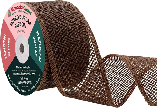 Vista 14 de Mandala Crafts Cinta de arpillera negra de 1.5 pulgadas de ancho para manualidades, rollo de 20 yardas de cinta rústica de arpillera para coronas