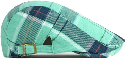 Vista 4 de WITHMOONS Gorra plana ajustable a cuadros coloridos YZ30109