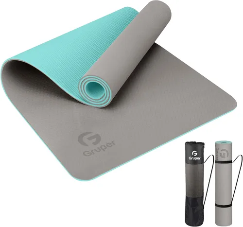 Vista 12 de Tapete de yoga antideslizante, ecológico, con funda de transporte, tapete de yoga profesional para mujeres, tapete de entrenamiento para el hogar