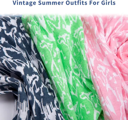 Vista 91 de LittleSpring Conjunto de verano para niñas con camiseta sin mangas y pantalones cortos florales
