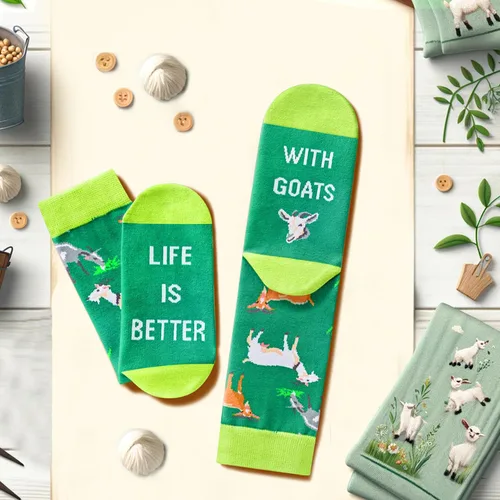 Vista 5 de Zmart Animal Socks For Men Women Goat Horse Guines Pigs Cow Gifts, Goat Horse Guines Pigs Monkey Socks