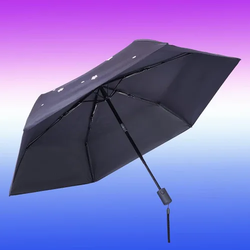 Vista 5 de NOOFORMER Mini paraguas automático de viaje antirrebote para sol y lluvia, compacto, ligero, pequeño, cierre automático, plegable, con 95%