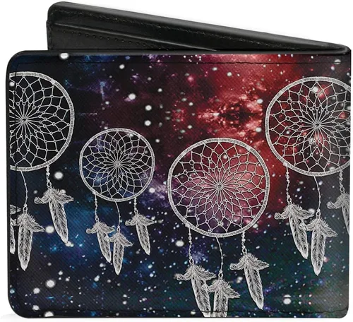 Vista 2 de Buckle-Down - Cartera de piel sintética, diseño de atrapasueños, color blanco
