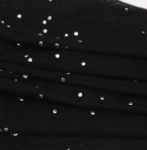 Vista 6 de Pantalones de malla transparente para mujer, acampanados, para festivales de baile, clubes