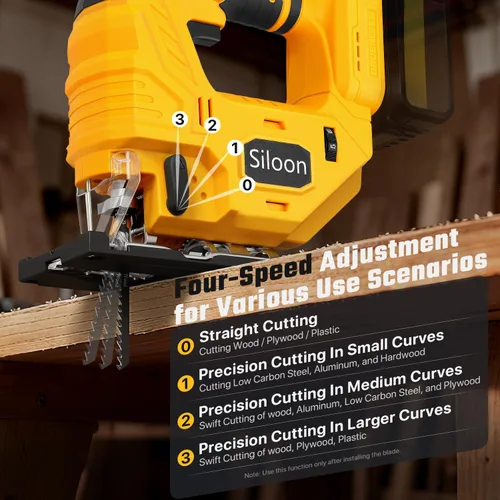 Vista 4 de Sierra de calar con batería Dw de 20 V, rompecabezas inalámbrico con 7 velocidades variables hasta 3200 RPM, luz LED, cortes biselados de 45°, 3