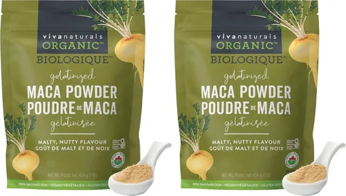 Vista 10 de Polvo de maca orgánico gelatinizado de Viva Naturals, 8 oz – Vegano, USDA orgánico, sin gluten, sin GMO, superalimento peruano en bolsa resellable