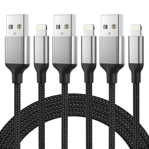 Vista 9 de Cable de carga para iPhone de 1 pie, paquete de 5 cables cortos USB A a Lightning de 12 pulgadas, cable de carga Apple certificado MFi de carga