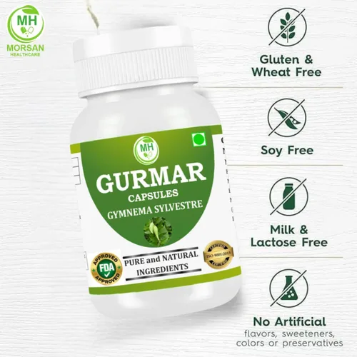 Vista 8 de Morsan Healthcare Gurmar (Gymnema sylvestre) Cápsulas de 500 mg 60 cápsulas veganas Extracto natural del Himalaya Suplemento de hierbas puras