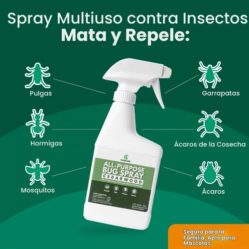 Vista 3 de Cedarcide Spray Multiusos para Insectos Mata y Controla Mosquitos, Pulgas, Garrapatas, Hormigas Hecho con Aceites Esenciales Naturales Usar