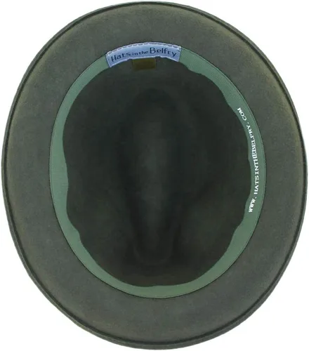 Vista 8 de Belfry Trilby - Sombrero estilo vintage con ala a presión para hombre y mujer, fieltro de lana 100% pura en negro, gris, azul marino, marrón y nuez