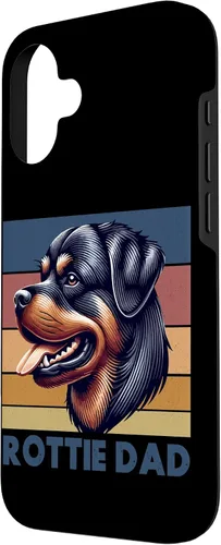 Vista 2 de Rottweiler Dad Rottie Father Dog Parent Father's Day Retro Case for iPhone 16