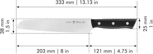 Vista 3 de HENCKELS Cuchillo de pan dinámico afilado de 8 pulgadas, cuchillo para pastel, diseño alemán informado por más de 100 años de maestría, acero