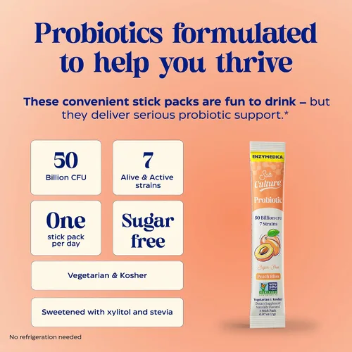 Vista 4 de Enzymedica SubCulture - Mezcla de bebidas probióticas en polvo para mujeres y hombres, probióticos para apoyo a la salud digestiva e intestinal, 50