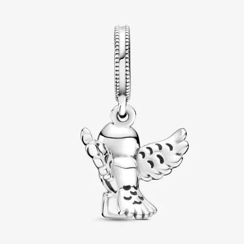 Vista 2 de PANDORA Harry Potter Hedwig Owl dije esmaltado negro y rojo - 799123C01 Metal