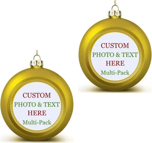 Vista 15 de Adornos de Navidad personalizados, texto fotográfico, haz tu propio adorno de cerámica de porcelana, regalo de recuerdos para decoración de Navidad