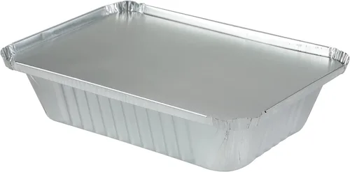 Vista 3 de Waytiffer Paquete de 25 sartenes desechables de papel de aluminio con tapas, latas de pan resistentes de 2.25 libras, capacidad de 8.5 x 6.3