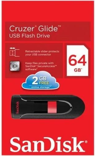 Vista 27 de SanDisk Unidad flash USB 2.0 Cruzer Glide de 32 GB - SDCZ60-032G-B35, rojo