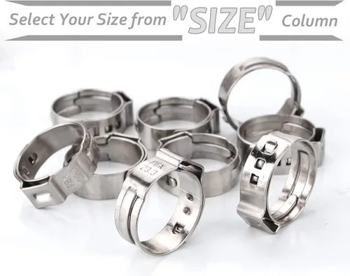 Vista 2 de Paquete de 50 anillos de abrazadera PEX de 1 pulgada, accesorios Pex de acero inoxidable, abrazaderas de compresión para conexiones de tubería PEX