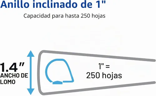 Vista 4 de Carpeta Avery resistente con anillos, Azul oscuro 1 pulgadas