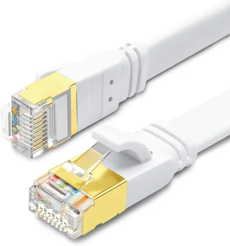 Vista 10 de CAT8 Cable de Ethernet, alta velocidad, 40 Gbps, 2000 MHz, SFTP, cable de Internet de red LAN con conector RJ45 chapado en oro para router, módem