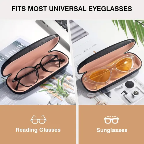 Vista 4 de Marvolia Estuche rígido para gafas de sol, funda de piel sintética para gafas de sol
