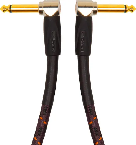 Vista 9 de Roland Gold Series Cable de instrumento, conector angulado/en ángulo de 1/4 pulgadas, 1 pie