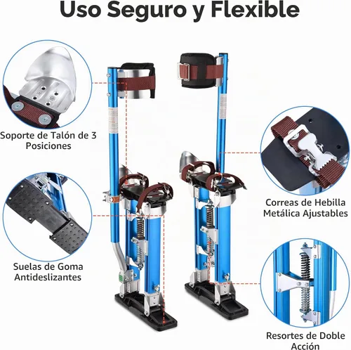 Vista 7 de Yescom Drywall Stilts 16-24 Herramienta ajustable de aluminio para paneles