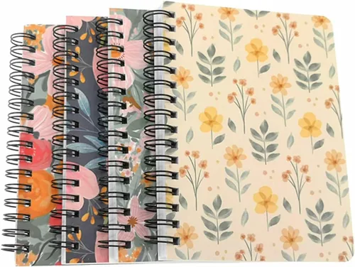 Vista 5 de ALIMITOPIA Paquete de 4 Cuadernos en Espiral A6, Diario de Cuaderno con Espiral de Alambre Rayado para Bocetos, Bloc de Notas, Diario, Planificador