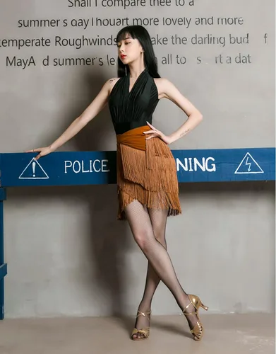 Vista 6 de Faldas de baile para mujer, vestido de baile latino, falda de baile tango, falda de borla, falda de práctica de baile, bufanda de cadera