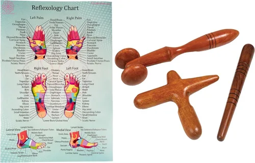 Vista 5 de CCcollections Herramientas de masaje de terapia de madera, herramienta de palo de madera de reflexología, equipo tradicional para aliviar el dolor