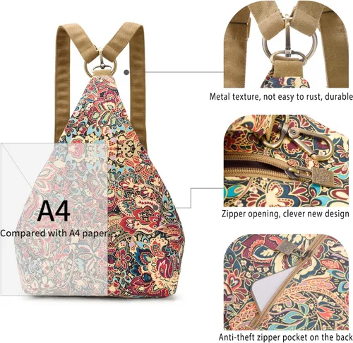 Vista 3 de Black Butterfly - Mochila prémium para mujer estilo bohemio casual moderna ligera y pequeña