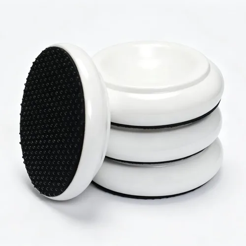 Vista 13 de 4 piezas de tazas de ruedas de piano vertical de madera maciza, tazas de ruedas para muebles, tazas de ruedas con almohadillas de fieltro