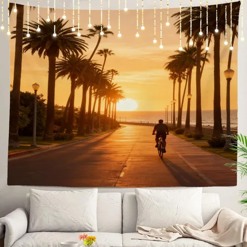 Vista 28 de Shrahala Modern Abstract Artwork Wall Tapestry, Orange Black Beige Wall Hanging Large Tapestry Decoration Polyester Fiber White Hem Around for Dorm