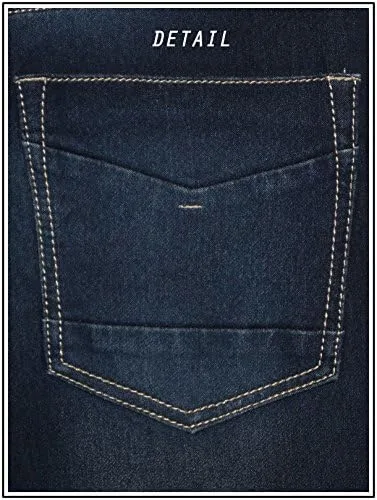 Vista 2 de Ethanol Pantalones de mezclilla súper cómodos, rectos, tejido elástico de elastano con cinco bolsillos.
