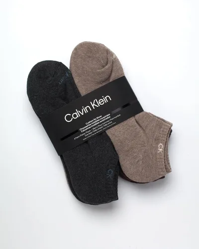 Vista 13 de Calvin Klein Calcetines para hombre, mezcla de algodón, acolchados, sin talla, forro de calcetines atléticos (6 unidades)