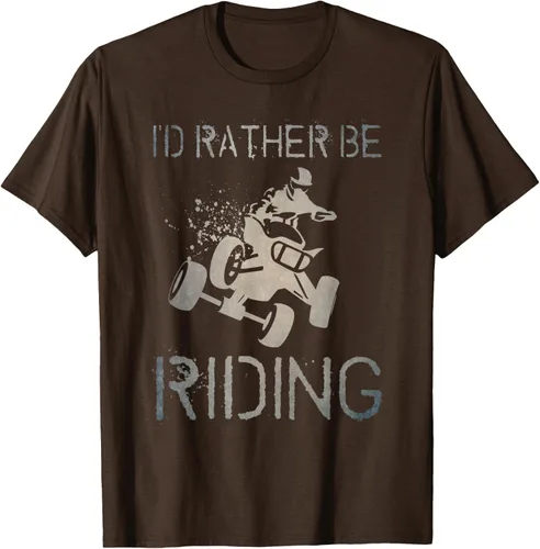 Vista 8 de Camiseta gráfica I'd Rather Be Riding ATV Quad Racing Rider de 4 ruedas, Negro