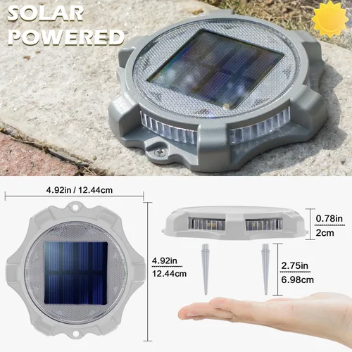 Vista 4 de SIEDiNLAR Luces solares para cubierta al aire libre, 2 modos, muelle LED, marcadores de entrada, luz impermeable para escalones, pasarela, escalera