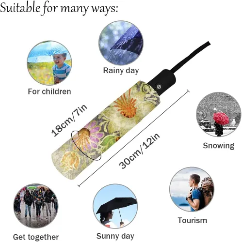 Vista 4 de DHDM Parasol Umbrella Fully-automatic Eight Strands Foldable Rain Umbrella for Women Kids
